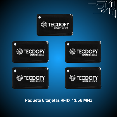 Tarjetas RFID Para Cerradura Digital Inteligente TECDOFY SMART LOCKS (Pack 5)