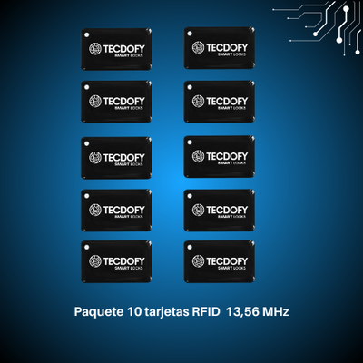 Tarjetas RFID Para Cerradura Digital Inteligente TECDOFY SMART LOCKS (Pack 10)