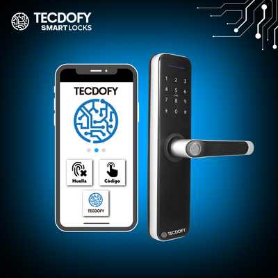 Cerradura digital inteligente H5 Black Silver TECDOFY SMART LOCKS