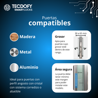 Cerradura electrónica inteligente S1 SILVER TECDOFY SMART LOCKS
