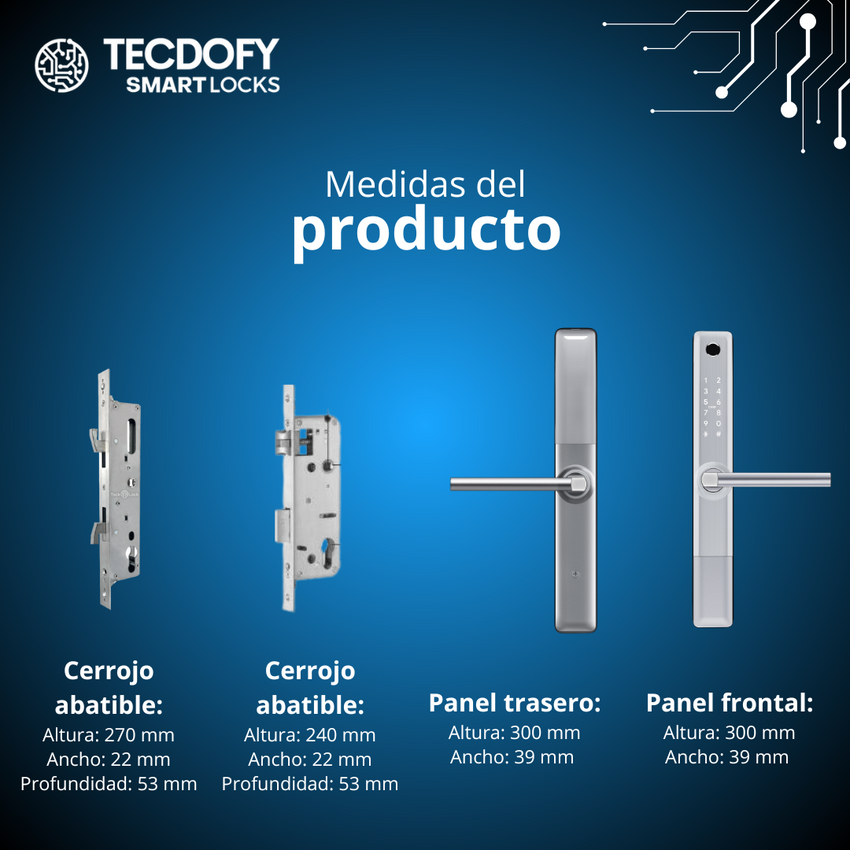 Cerradura electrónica inteligente S1 SILVER TECDOFY SMART LOCKS