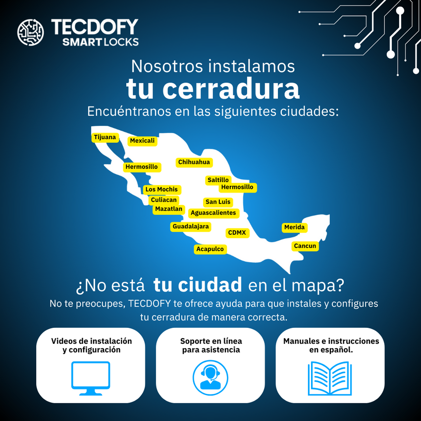 Cerradura electrónica inteligente H3 BLACK TECDOFY SMART LOCKS
