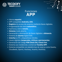 Cerradura electrónica inteligente H3 BLACK TECDOFY SMART LOCKS