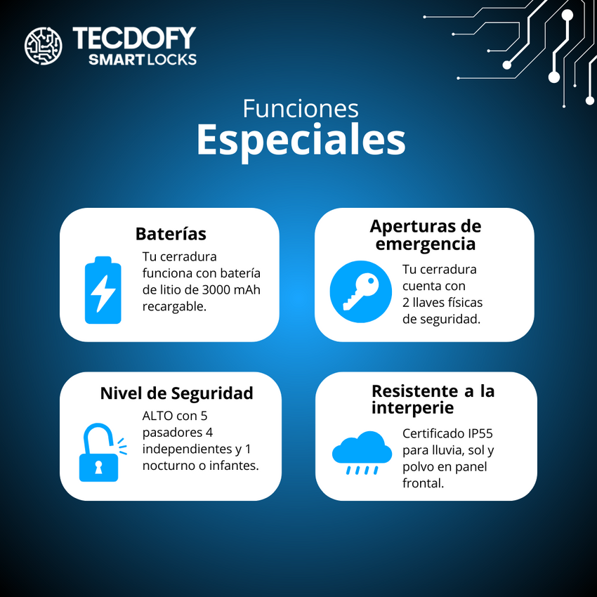 Cerradura electronica inteligente A06 TECDOFY SMART LOCKS