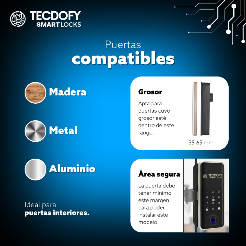 Cerradura Digital Inteligente X2 TECDOFY SMART LOCKS