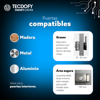Cerradura electronica inteligente Z2A Black Silver TECDOFY SMART LOCKS