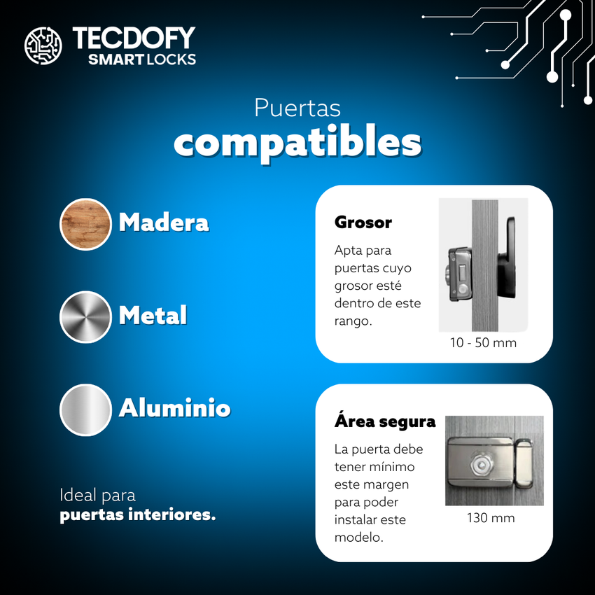 Cerradura electronica inteligente Z2A Black Silver TECDOFY SMART LOCKS