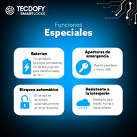 Cerradura electronica inteligente Z2A Black Silver TECDOFY SMART LOCKS