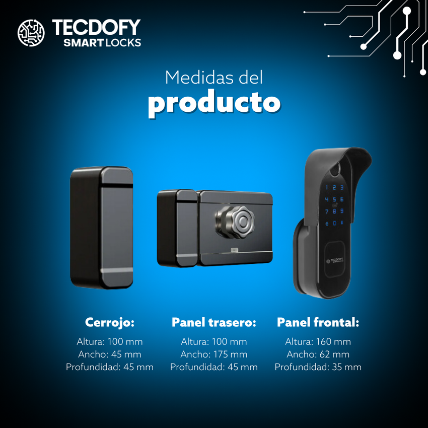 Cerradura electronica inteligente Z2A Black Silver TECDOFY SMART LOCKS
