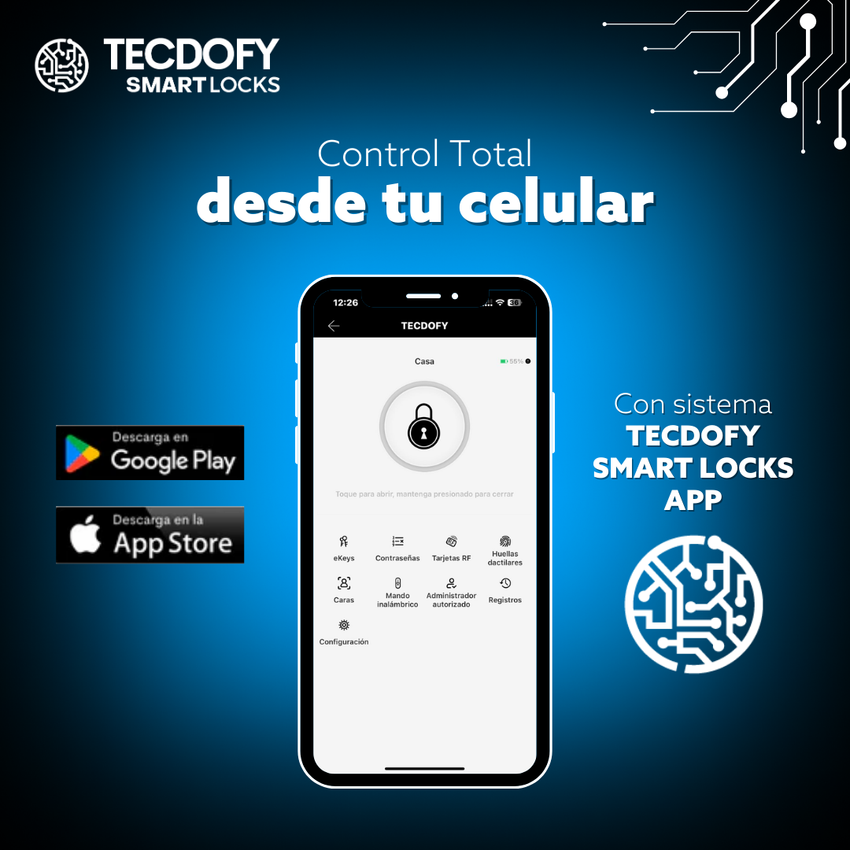 Cerradura electronica inteligente T7 Tecdofy Smart Locks