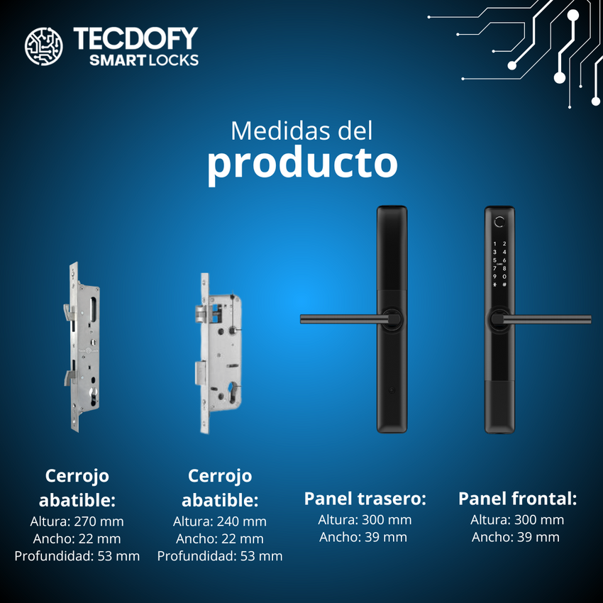 Cerradura digital inteligente S1 BLACK TECDOFY SMART LOCKS