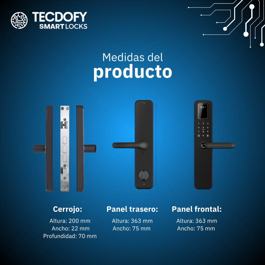 Cerradura digital inteligente H7 TECDOFY SMART LOCKS