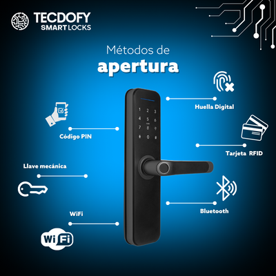 Cerradura electronica inteligente H5 Black TECDOFY SMART LOCKS