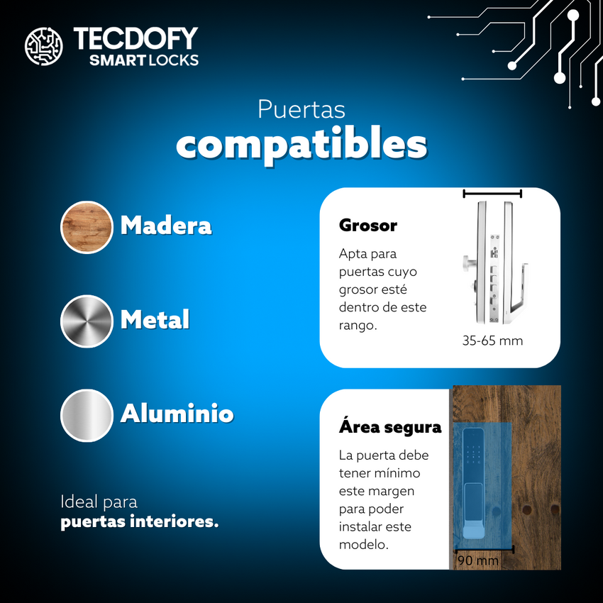 Cerradura electronica inteligente T7 Tecdofy Smart Locks